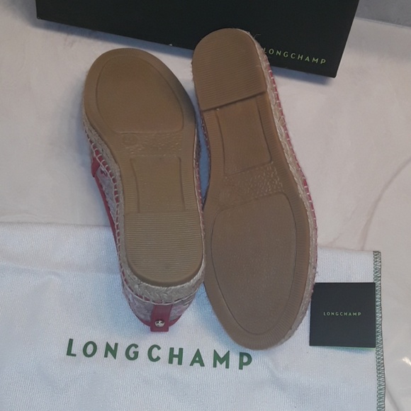 LONGCHAMP ESPADRILLE pink flowers and  leather - Picture 2 of 8